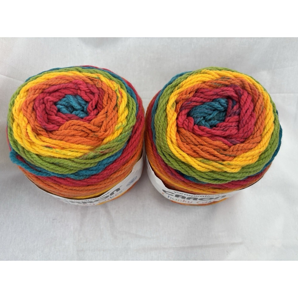 2 Yarnspirations Caron Chunky Cakes Yarn Rainbow Jellys 9.8oz Each 100% Acrylic - Picture 2 of 6